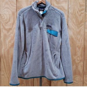 Patagonia Women's Re-Tool Gray Nickel Pullover Snap Size XL